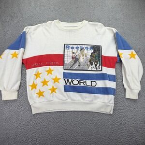 Vintage Reebok Sport Special Edition World Record Sweatshirt White Large 80-90s‎
